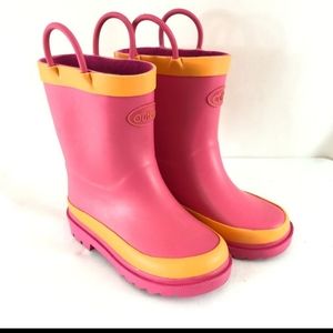 Outee Toddler Girls Rain Boots Rubber Slip On Pink